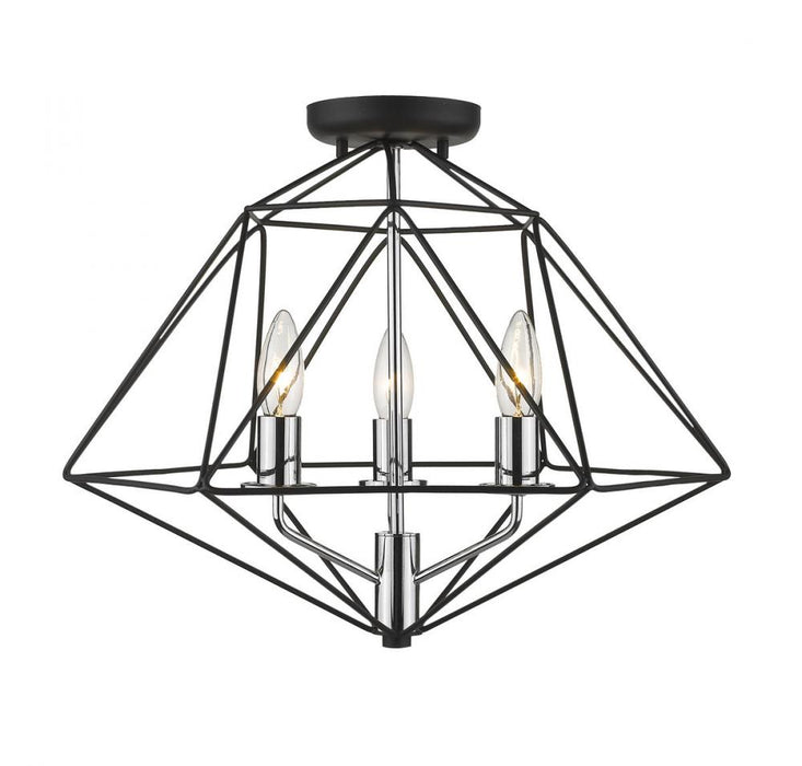 3 Light Semi Flush Mount | 918SF-MB-CH