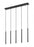 5 Light Linear Chandelier | 919MP24-5L-MB-LED
