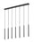 7 Light Linear Chandelier | 919MP24-7L-MB-LED