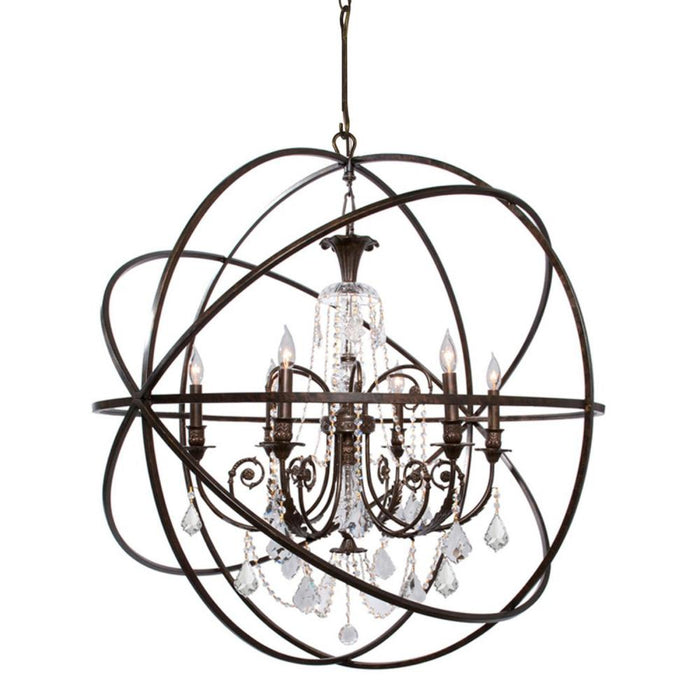 Crystorama Solaris 6 Light English Bronze Chandelier