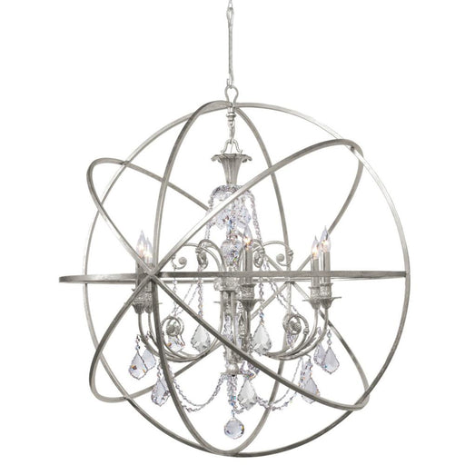 Crystorama Solaris 6 Light Olde Silver Chandelier