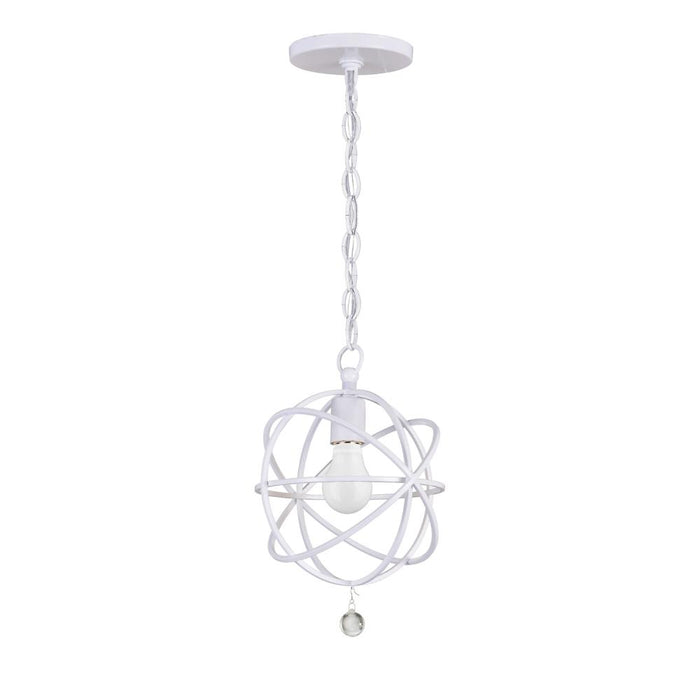 Crystorama Solaris 1 Light Wet White Mini Pendant