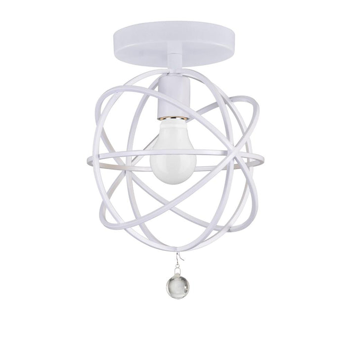 Crystorama Solaris 1 Light Wet White Semi Flush Mount