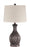 Craftmade 1 Light Resin Base Table Lamp in Carved Painted Brown