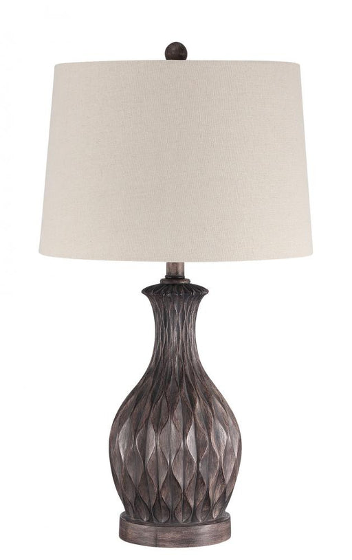 Craftmade 1 Light Resin Base Table Lamp in Carved Painted Brown