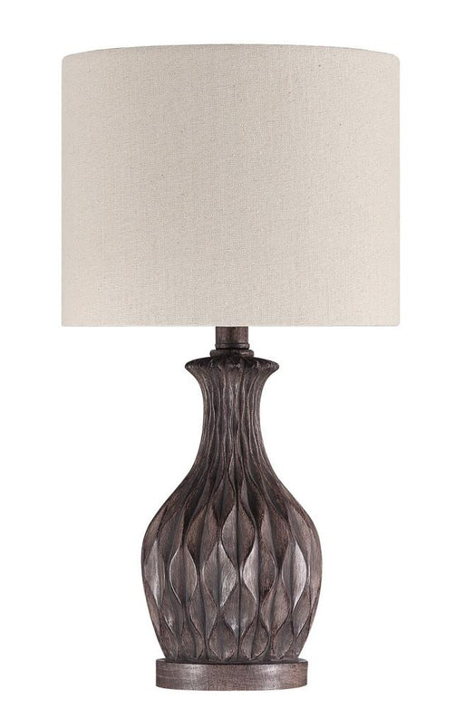 Craftmade 1 Light Resin Base Table Lamp in Carved Painted Brown (2 Pack)