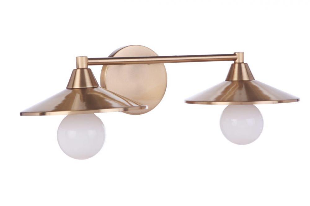 Craftmade Isaac 2 Light Vanity in Satin Brass