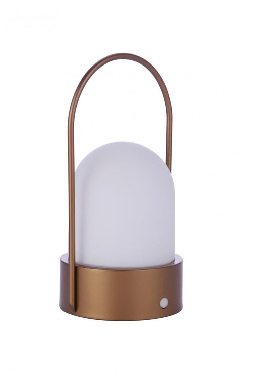 Craftmade Outdoor Rechargeable Dimmable LED Portable Lamp in Satin Brass (Dome Shade)