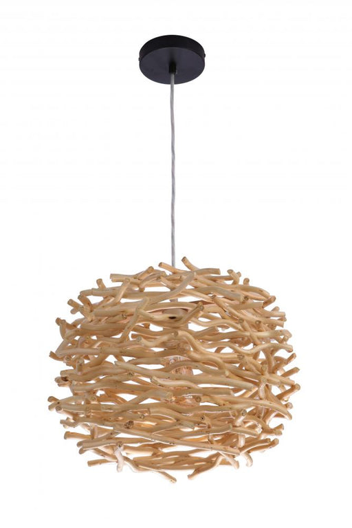 Craftmade Natural Pendant 1 Light Pendant w/ Natural Wood Woven Orb