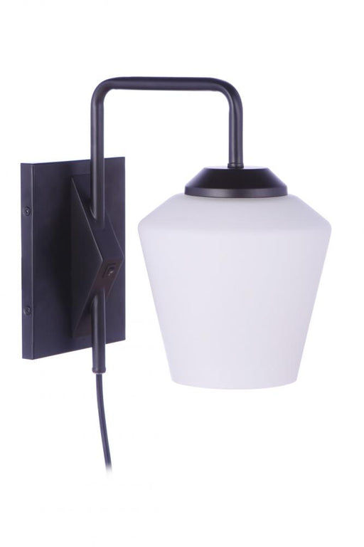 Craftmade Rive 1 Light Plug-In Wall Sconce in Flat Black