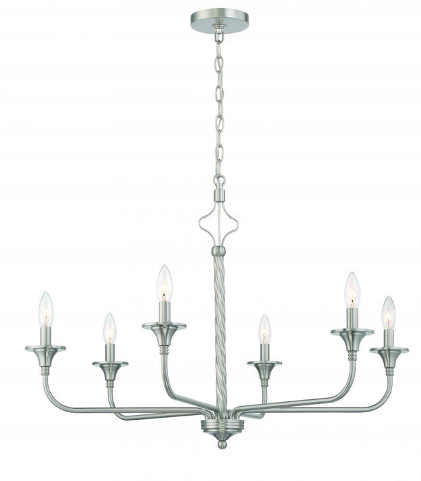 Craftmade Jolenne 6 Light Chandelier in Brushed Polished Nickel