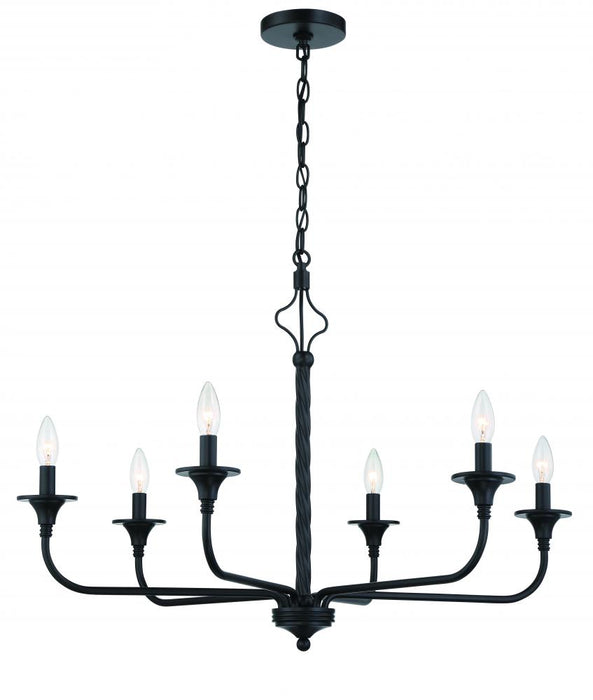 Craftmade Jolenne 6 Light Chandelier in Flat Black