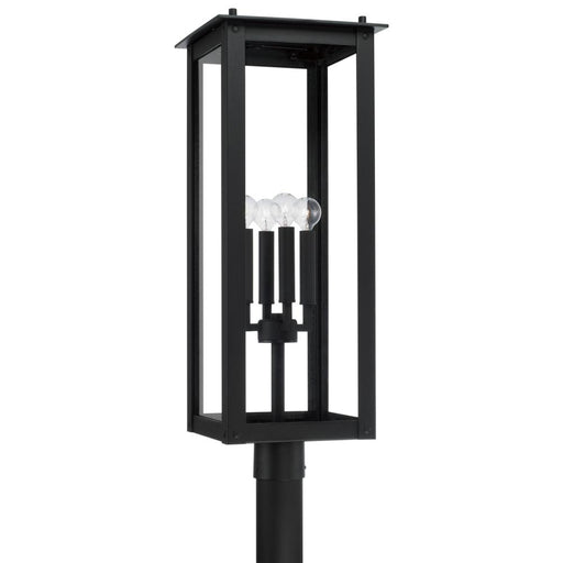Capital 4-Light Post Lantern in Black with Clear Glass