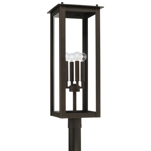 Capital 4-Light Post Lantern in Oiled Bronze with Clear Glass