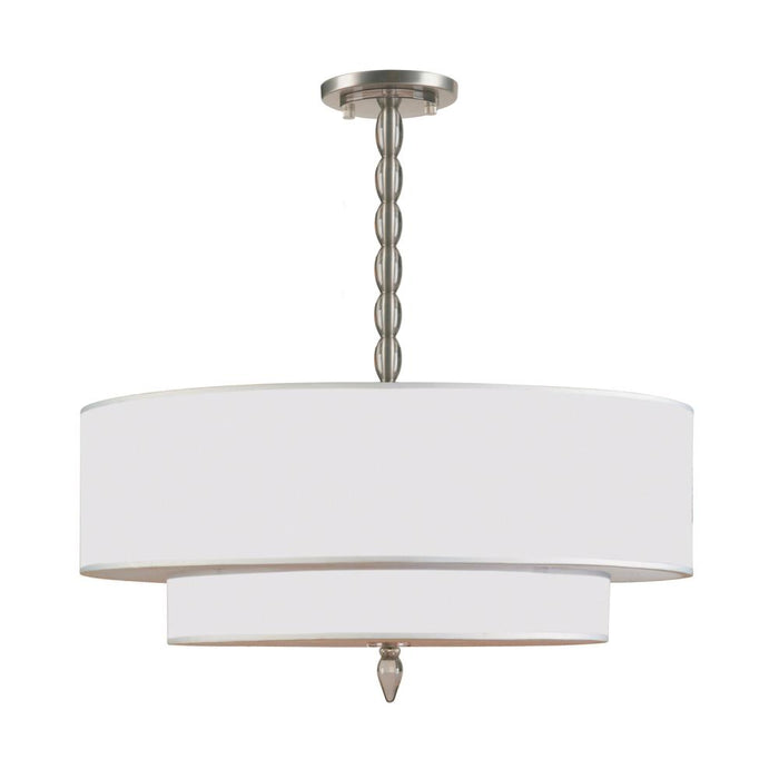 Crystorama Luxo 5 Light Drum Shade Satin Nickel Chandelier