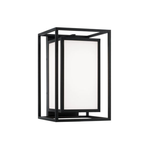 1-light Outdoor Modern Square Rectangle Wall Lantern In Black With Soft White Glass | 953111BK
