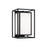 Capital 1-Light Outdoor Modern Square Rectangle Wall Lantern in Black with Soft White Glass