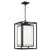 Capital 1-Light Outdoor Modern Square Rectangle Hanging Lantern in Black with Soft White Glass