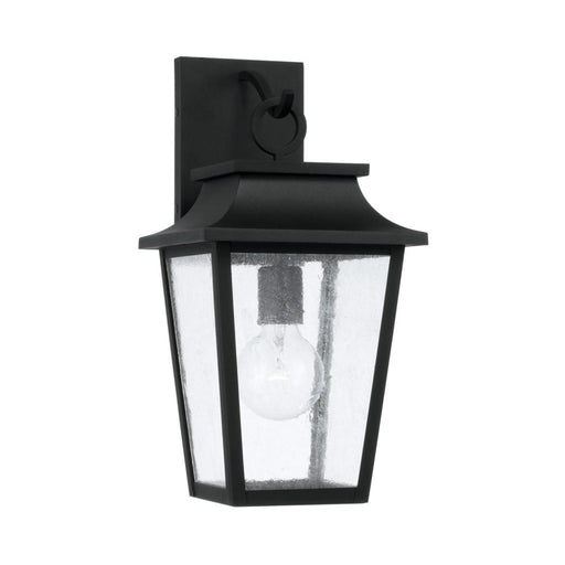 1-light Outdoor Tapered Wall Lantern In Black With Ripple Glass | 953311BK