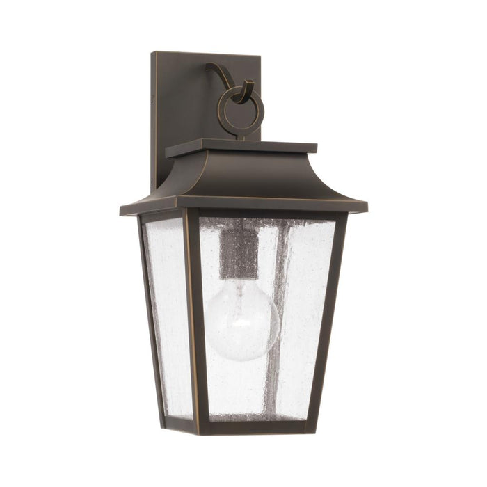 1-light Outdoor Tapered Wall Lantern In Oiled Bronze With Ripple Glass | 953311OZ