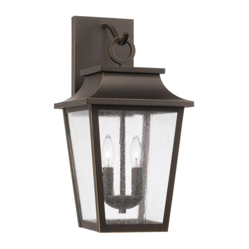 2-light Outdoor Tapered Wall Lantern In Oiled Bronze With Ripple Glass | 953321OZ