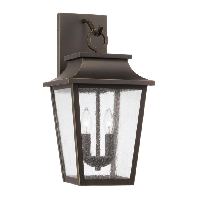 2-light Outdoor Tapered Wall Lantern In Oiled Bronze With Ripple Glass | 953321OZ