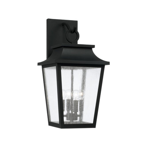 4-light Outdoor Tapered Wall Lantern In Black With Ripple Glass | 953341BK