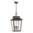 Capital 4-Light Outdoor Tapered Hanging Lantern in Oiled Bronze with Ripple Glass