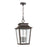 4-light Outdoor Tapered Hanging Lantern In Oiled Bronze With Ripple Glass | 953344OZ
