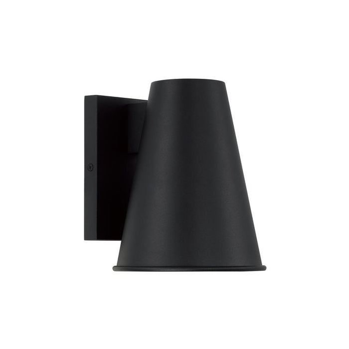 1-light Outdoor Night Sky Friendly Cone Wall Lantern In Black With Painted White Interior | 955111BK