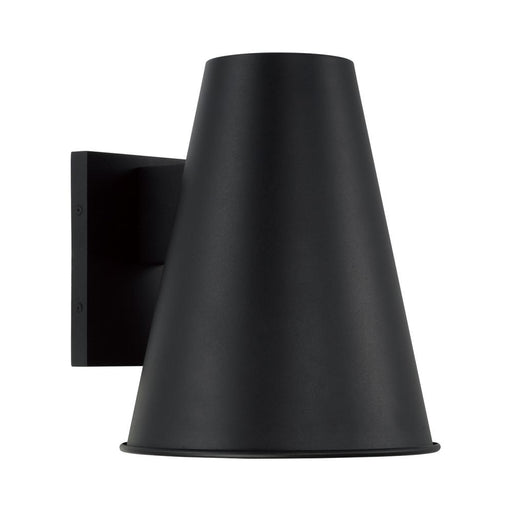 1-light Outdoor Night Sky Friendly Cone Wall Lantern In Black With Painted White Interior | 955112BK