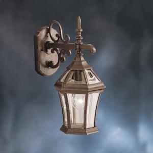 Kichler Townhouse 15.25" 1 Light Outdoor Wall Light with Clear Beveled Glass in Tannery Bronze