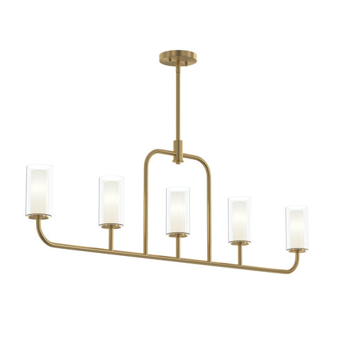 Mack Five-light Linear Chandelier With Layered Glass Shades | P400476-191