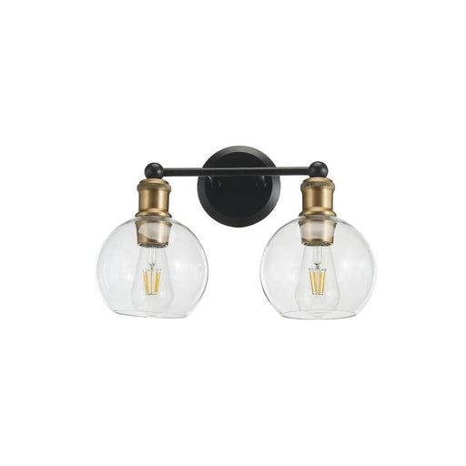 Ash Vanity Wall Light 2-light Black & Aged Brass | A3212BKAB
