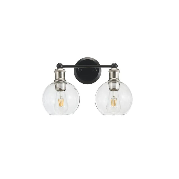 Ash Vanity Wall Light 2-light Black & Brushed Nickel | A3212BKBN