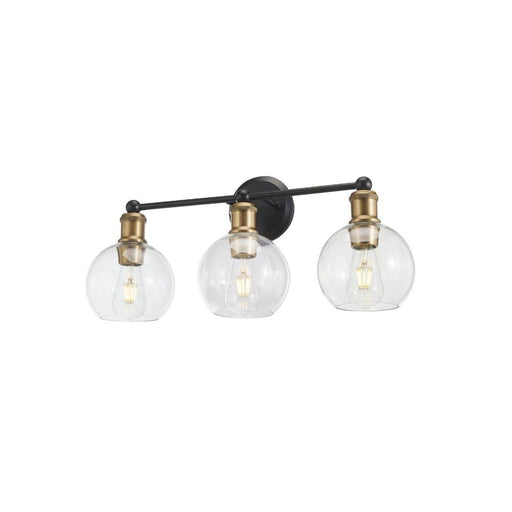 Avista Lighting Inc Avista Ash Vanity Wall Light 3-Light Black & Aged Brass