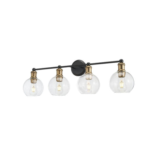 Avista Lighting Inc Avista Ash Vanity Wall Light 4-Light Black & Aged Brass