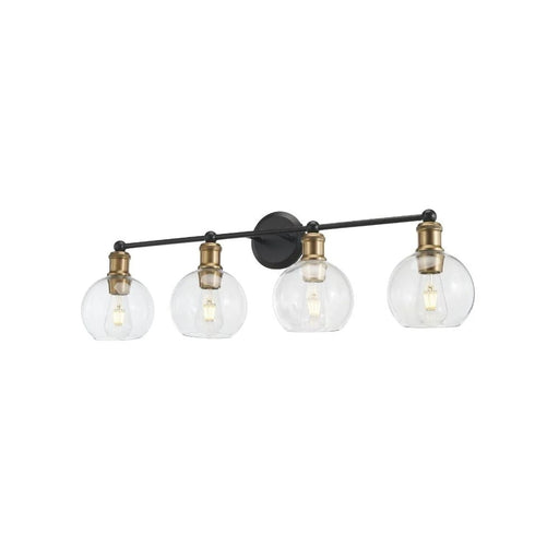 Ash Vanity Wall Light 4-light Black & Aged Brass | A3214BKAB