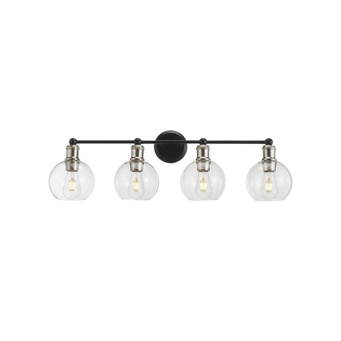 Avista Lighting Inc Avista Ash Vanity Wall Light 4-Light Black & Brushed Nickel