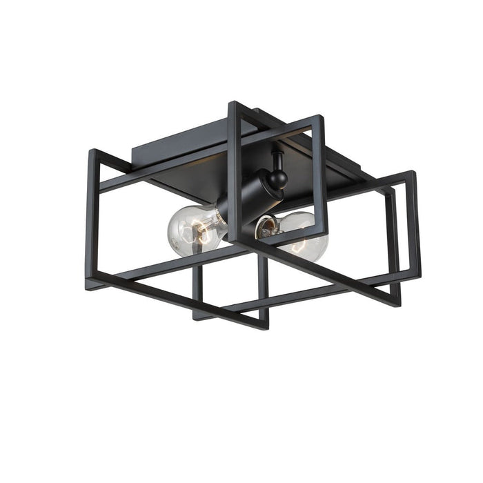Korson 12" Flush Mount Black 2-light | A4712BK