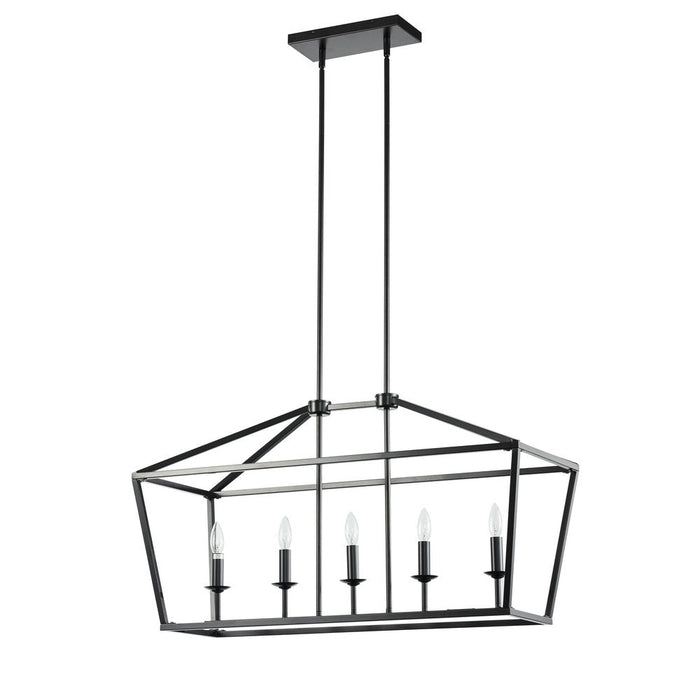 Stratford Linear Chandelier 5-light Black | A4836BK
