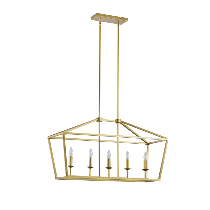Stratford Linear Chandelier 5-light Soft Gold | A4836SG