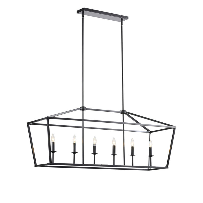 Stratford Linear Chandelier 6-light Black | A4848BK