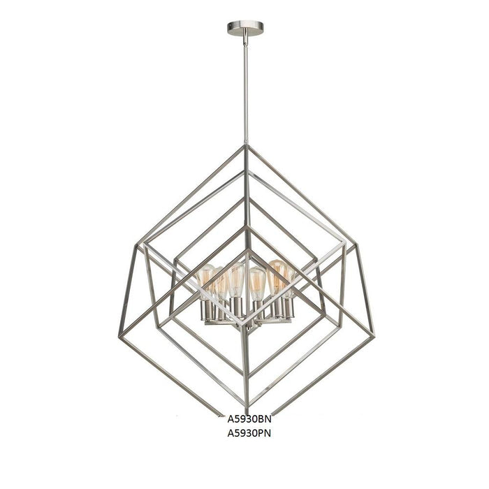 Avista Lighting Inc Avista Geometric 30" Chandelier Polished Nickel