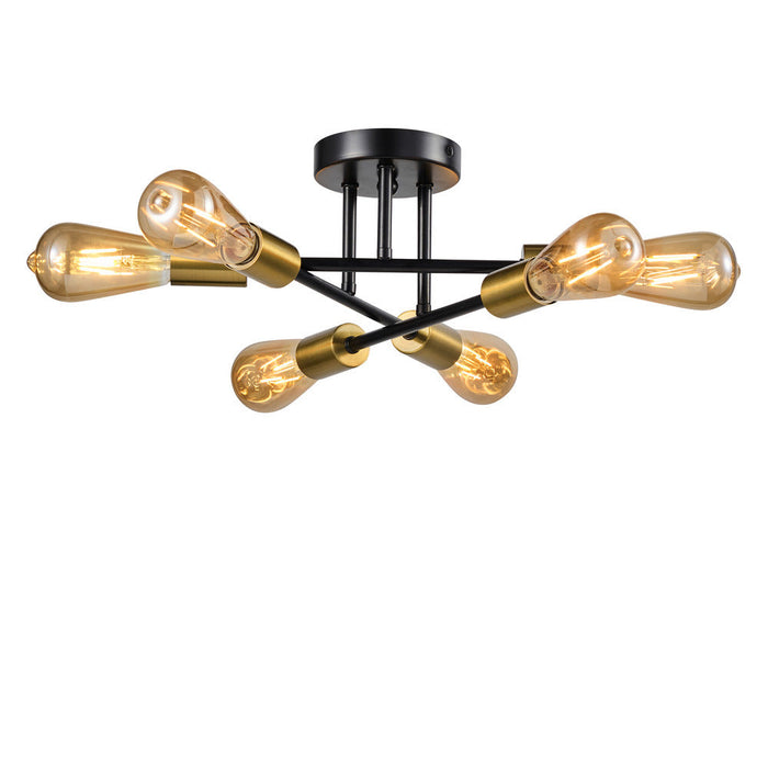 Essex Celling Light 6-light Black & Soft Gold (plated) | A6606BKSG