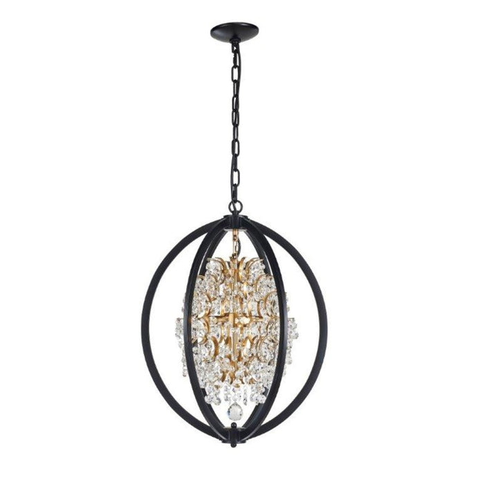 Belair Chandelier 18" Black & Gold | A7254BKGD