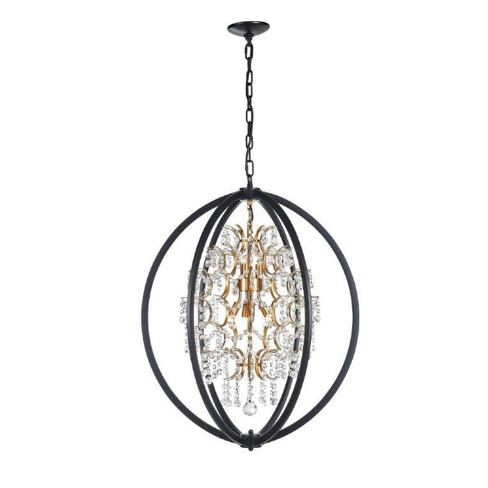 Avista Belair Chandelier 36" Black & Gold | A7258BKGD