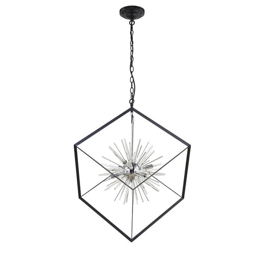 Starburst 29" Chandelier Black & Chrome | A8824BKCH