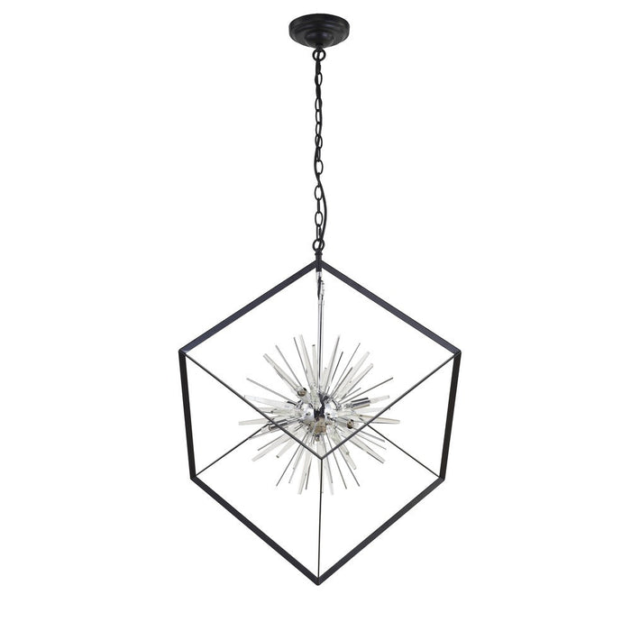 Starburst 29" Chandelier Black & Chrome | A8824BKCH