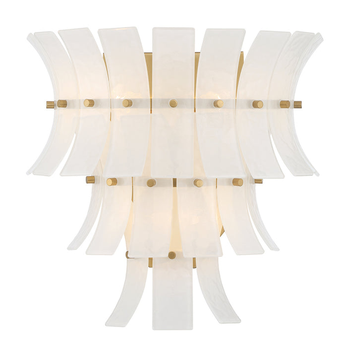 Abigail 3 Light Aged Brass Sconce | ABI-2002-AG-WH